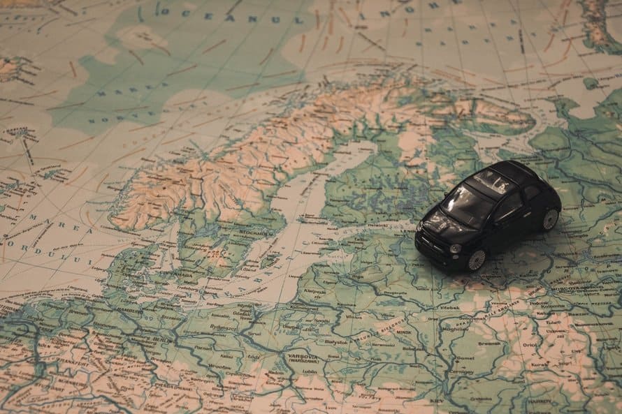 Auto auf der Mappe von Europa
