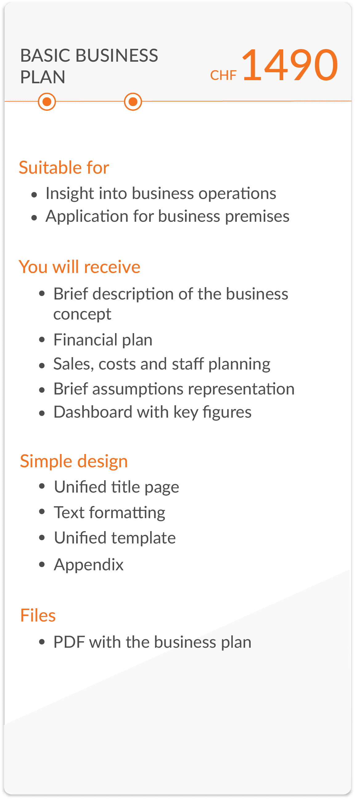 Basic business plan - CHF 1490